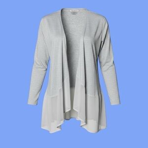 Lane Bryant Gray Sheer Hem Cardigan